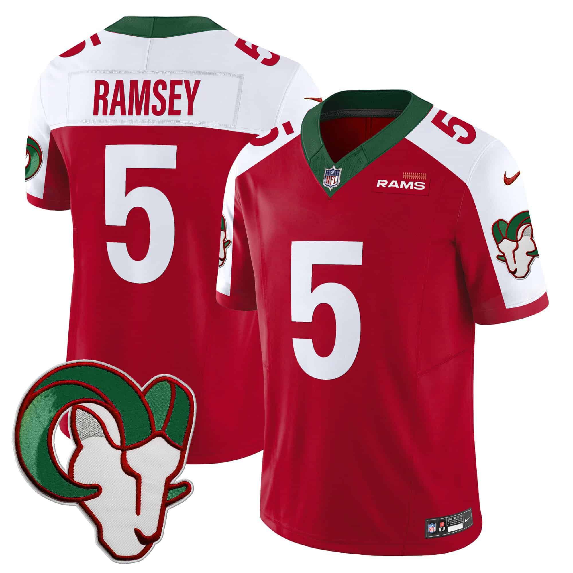 Men Los Angeles Rams #5 Ramsey Red 2024 Nike Mexico Vapor Limited NFL Jersey->indianapolis colts->NFL Jersey